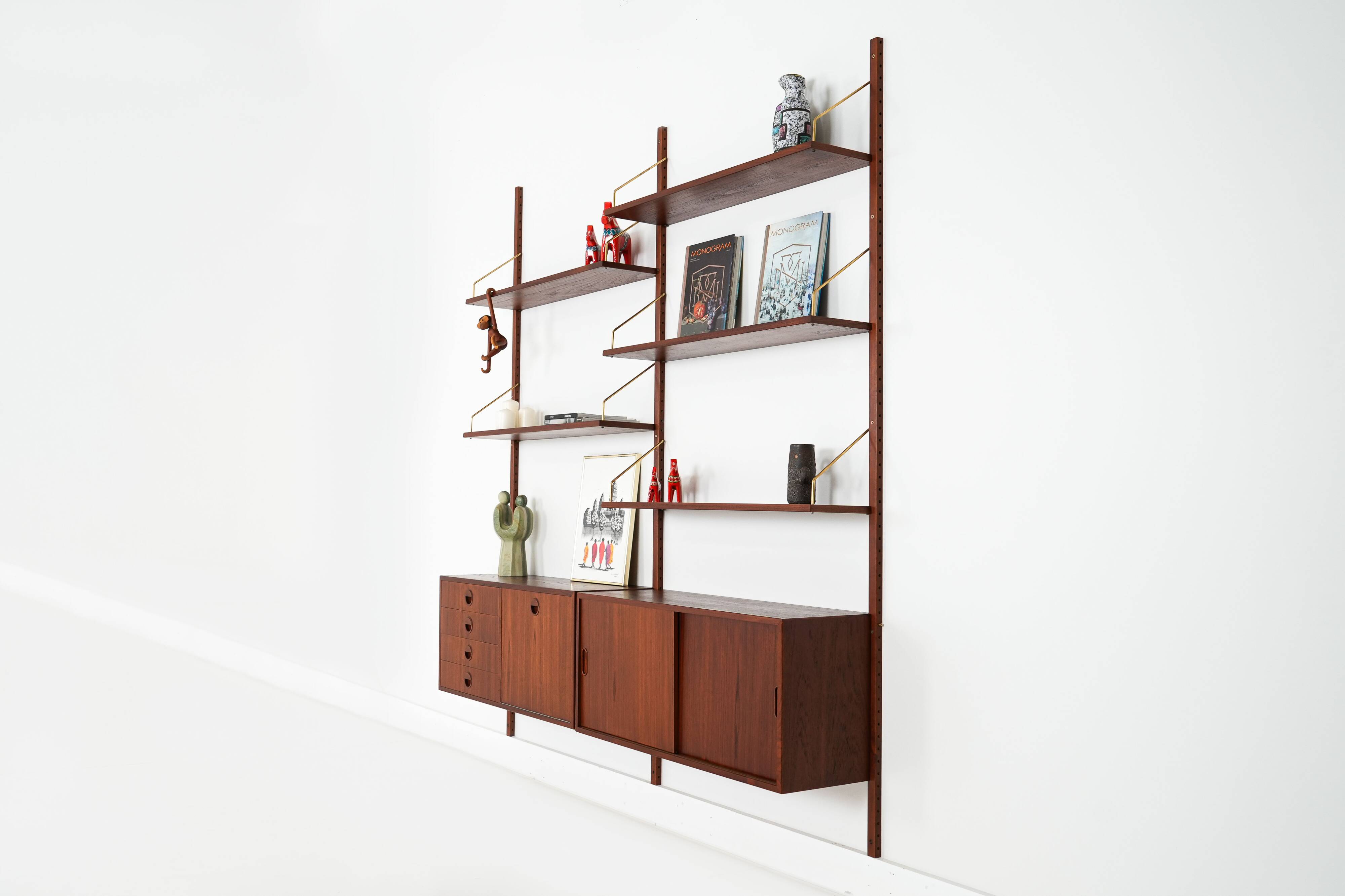 Teak system bookcase, Danish design, 1960s, production: Denmark