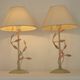 Pair Of French Vintage Metal Table Lamps With Scrolling Leaf Detail