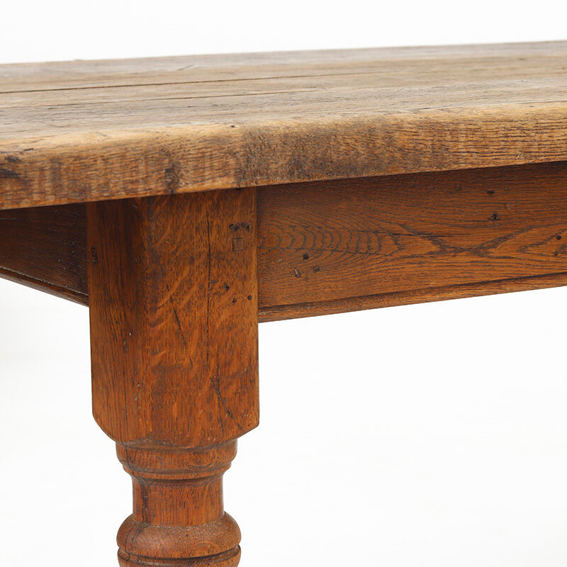 Rustic Farmhouse Brutalist Oak Dining Table