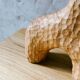 Hand-carved soliflore vase in solid chestnut wood.