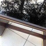 Coffee table with black glass top / 40s-50s