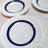 Lot de 5 assiettes à dessert 19,6cm bleues et blanches
