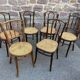 Set of 6 mismatched Viennese bistro restaurant chairs from the 1920s