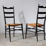 Black Italian straw chairs