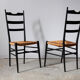Chaises paillées italiennes noires