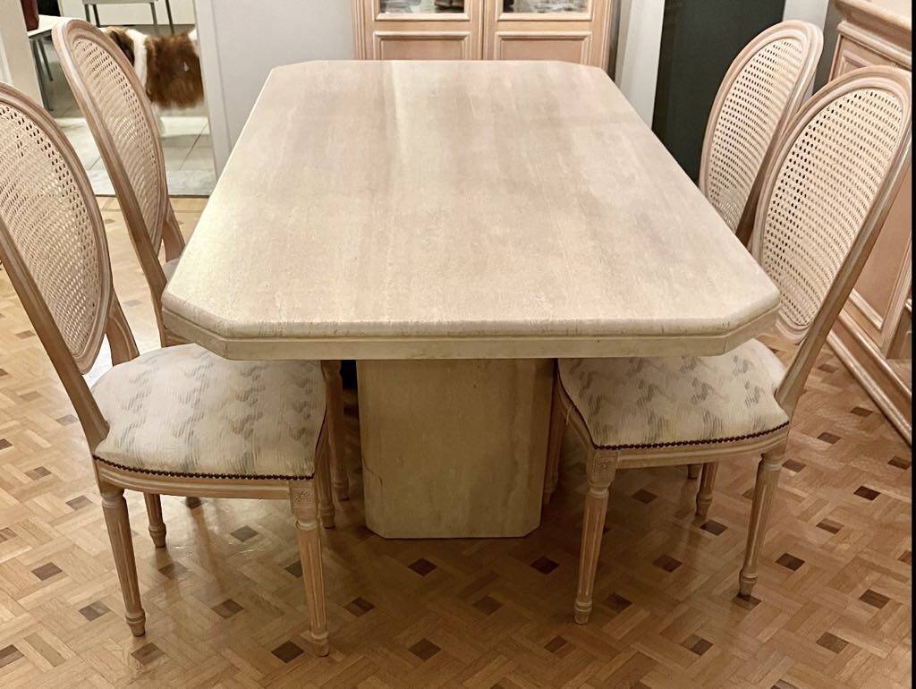 Vintage 180cm travertine dining table