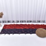 2x6 Red Blue Wool Vintage Runner Rug, 66x190Cm SK 240489