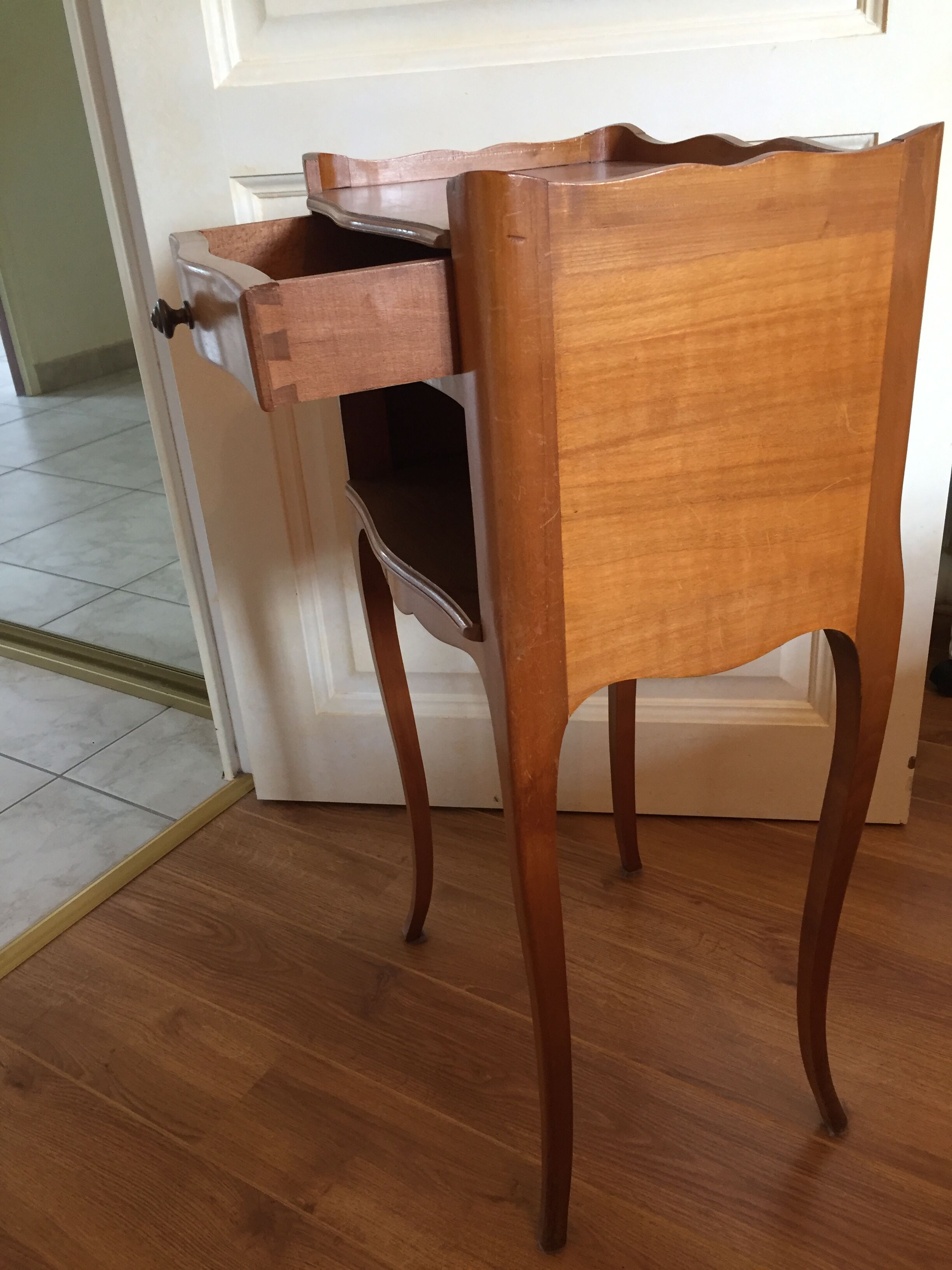 Bedside cherry wood louis XV style