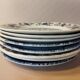 8 blue & white dinner plates (Royal Tudor Gien Lunéville Ceraminter)