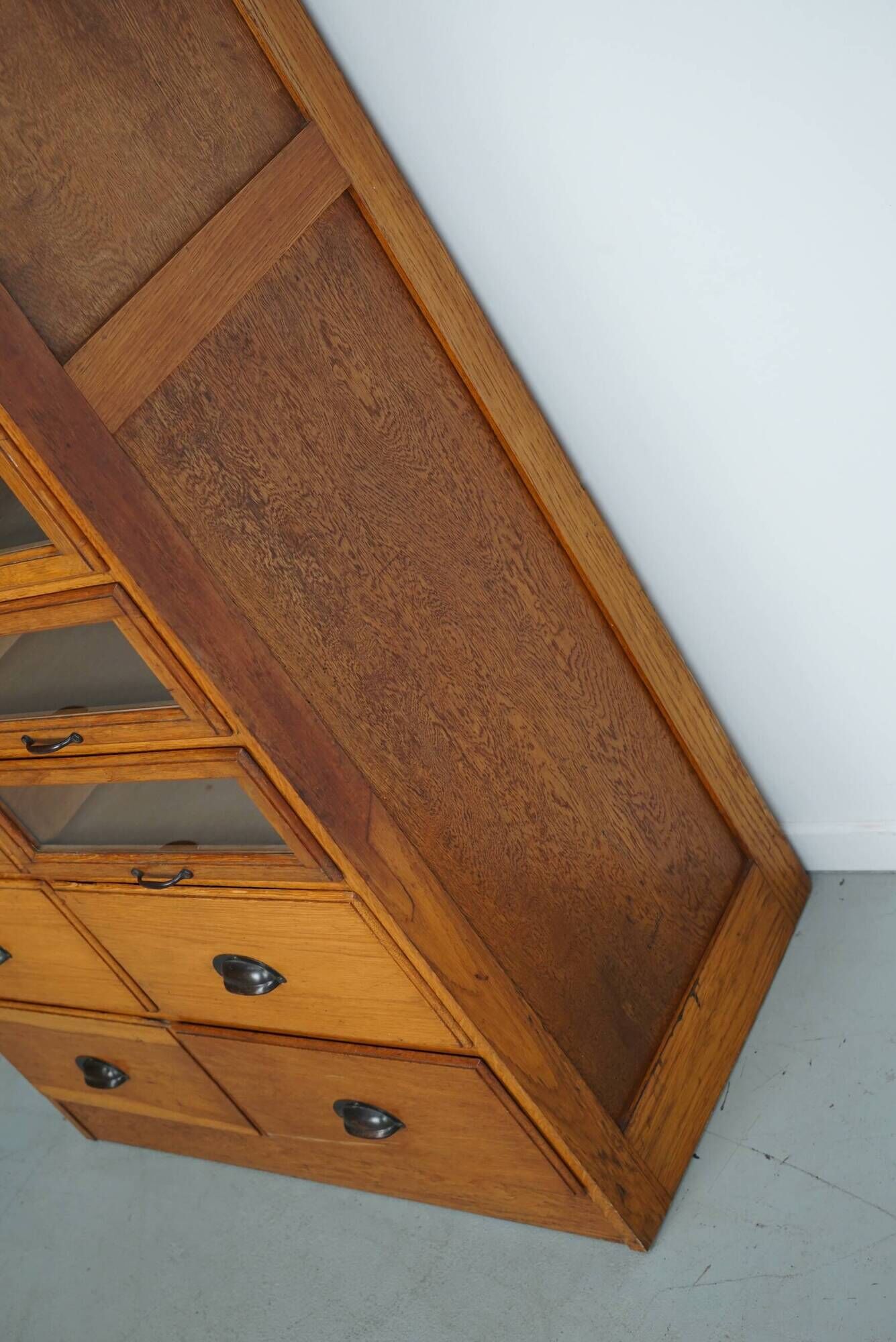 English Haberdashery Shop Cabinet with Glass Fronted Drawers, Circa 1930s