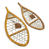 Pair of wooden snowshoes