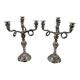Pair of rocaille candelabra in solid 950 silver Louis XV style