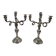 Pair of rocaille candelabra in solid 950 silver Louis XV style