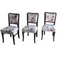 Set of 3 Art Deco chairs in multicoloured velvet with a dark wood frame — 1930s