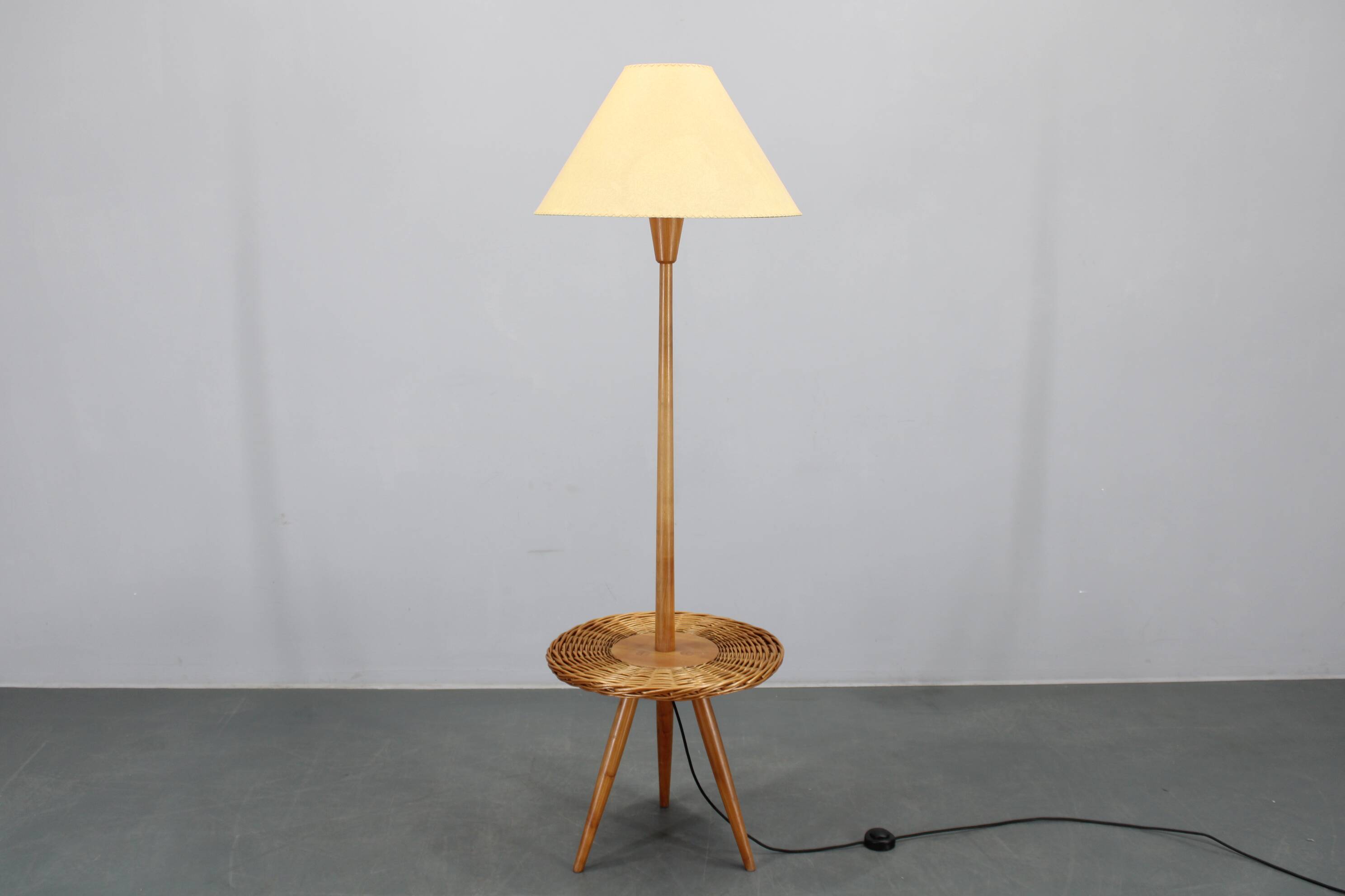 1970s Jan Kalous Wooden Floor Lamp for ULUV, Czechoslovakia