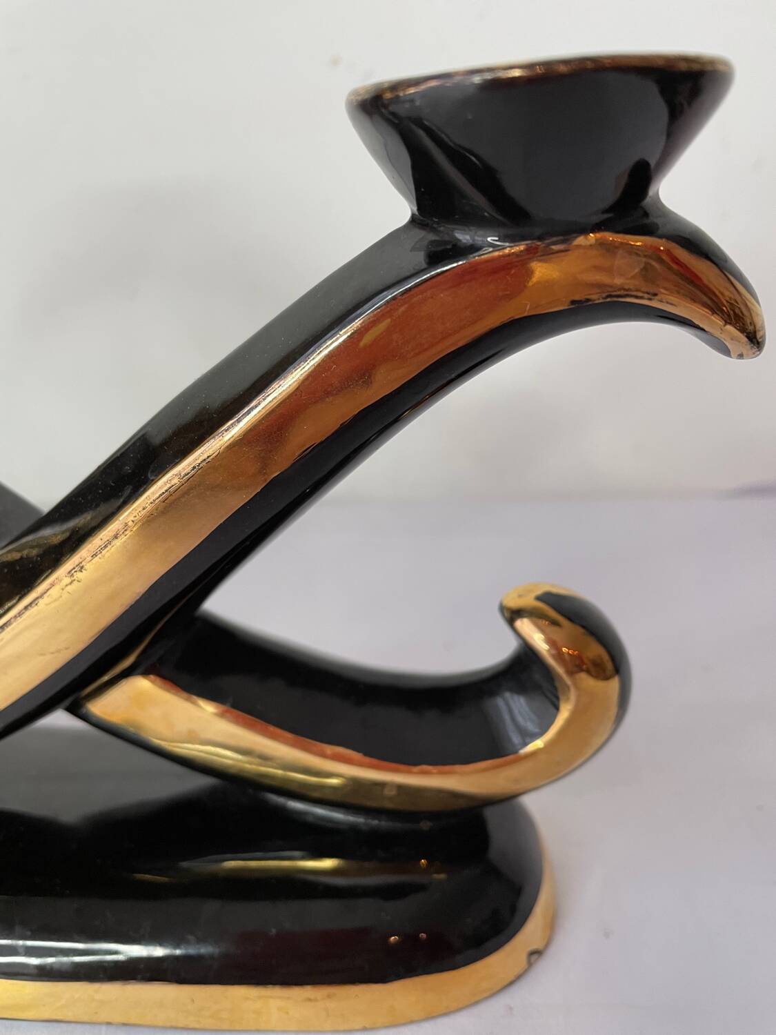 Art Deco vase and candle holder set