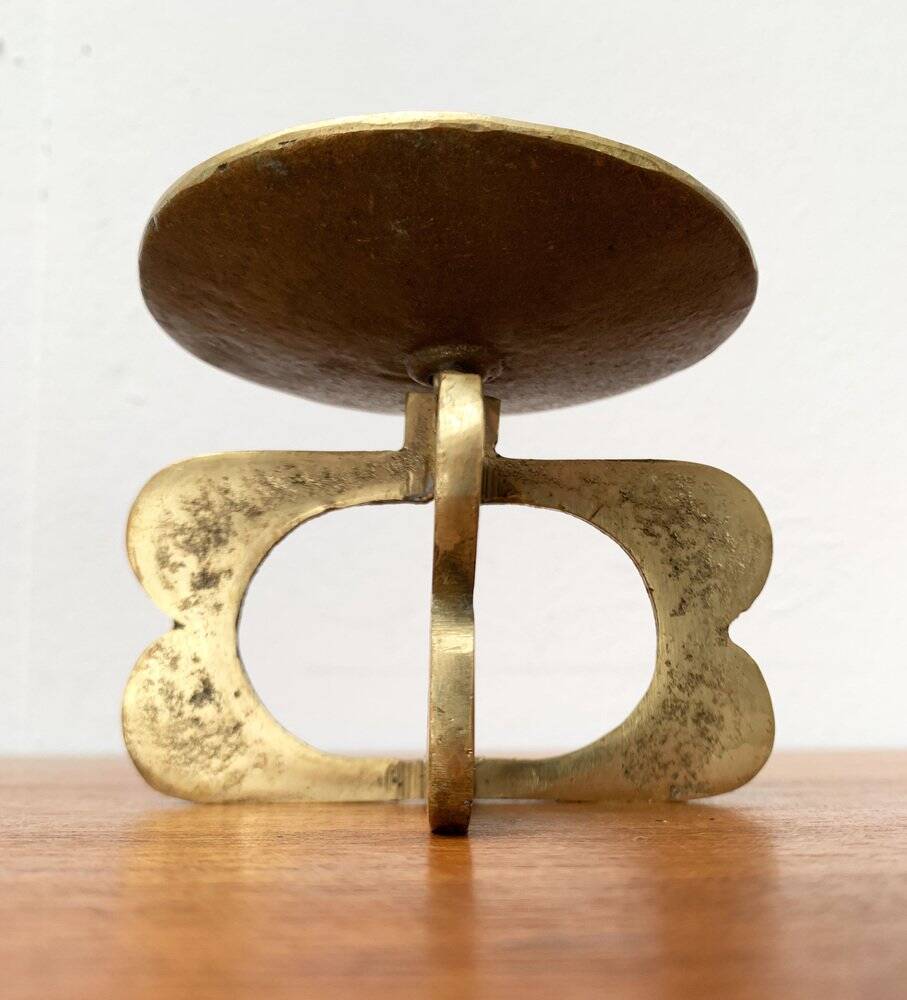 Mid-century brutalist metal candlestick, 1960s