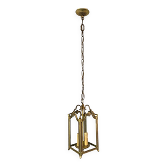 Ancienne lanterne en bronze et en verre