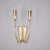 Pair of double brass sconces