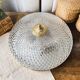 Large vintage ceiling lamp in chiseled glass and brass 34 cm