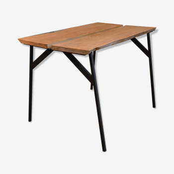 Table design bois métal