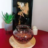 Leopard pattern blown vase
