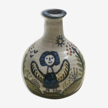 Painted sandstone bottle