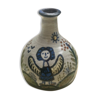 Painted sandstone bottle