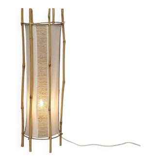 Lampadaire en bambou de Louis Sognot, années 1950