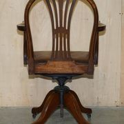 Antique George Hepplewhite captain's chair 1880 leather