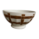 Antique bowl with burgundy and white checks