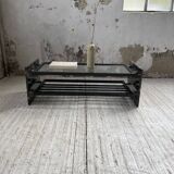 Italian 80s coffee table in marble and glass