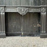 Napoleon III fireplace in black Belgian marble or Mazi, circa 1880