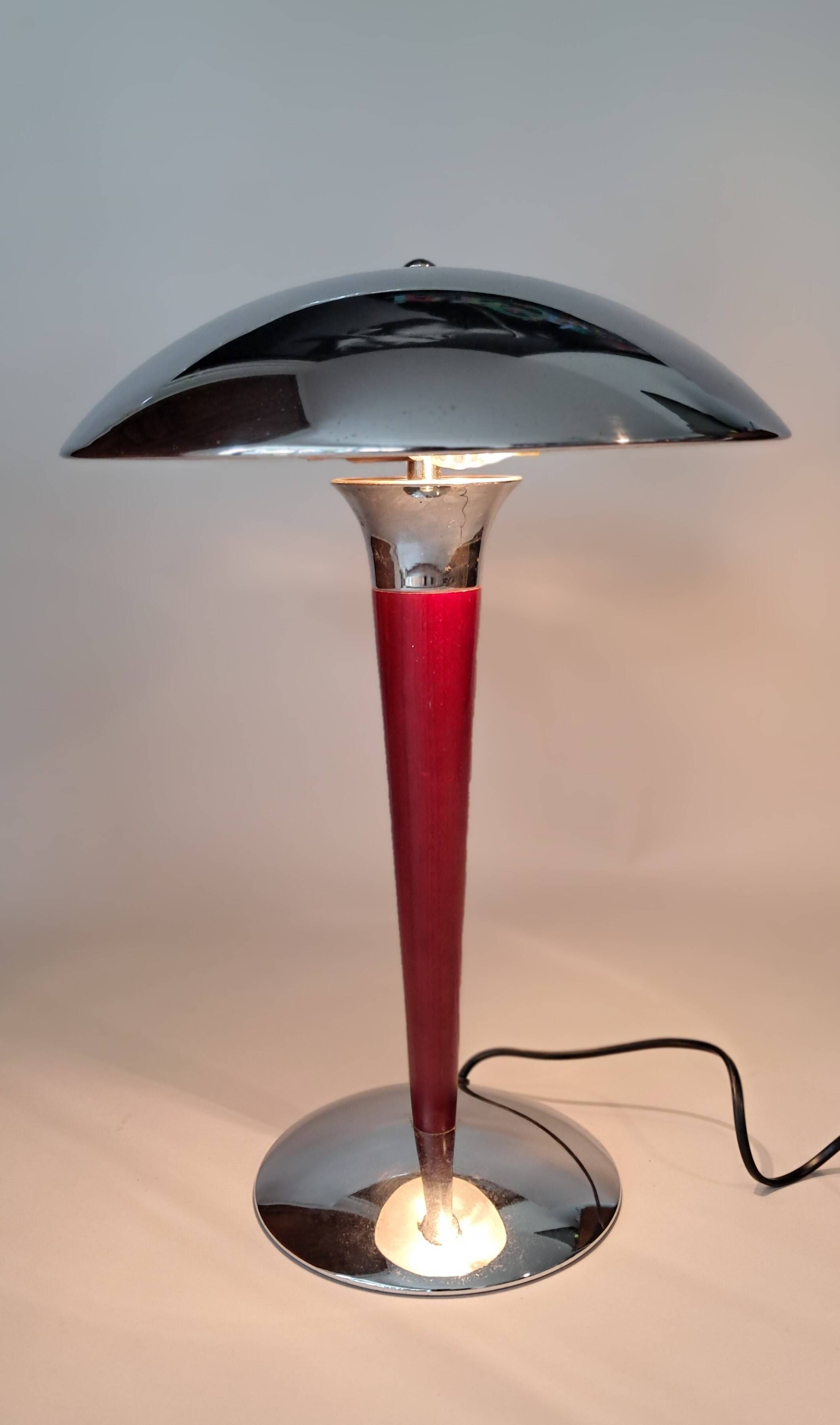 Lampe champignon style Art Déco à 2 lumières.