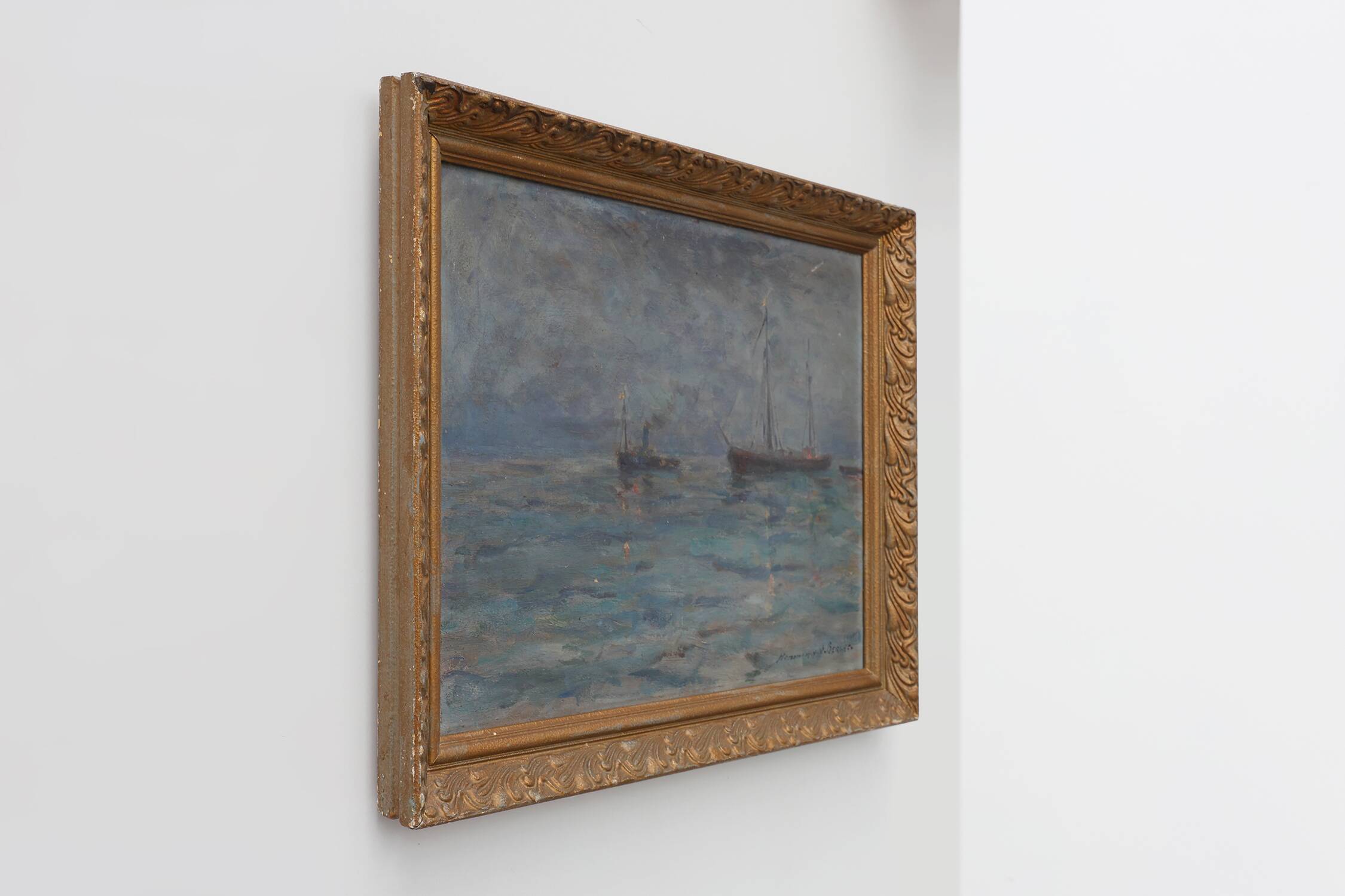 Marine seascape with sailing ships - Herman Van den Berghe, ca. 1900-1920
