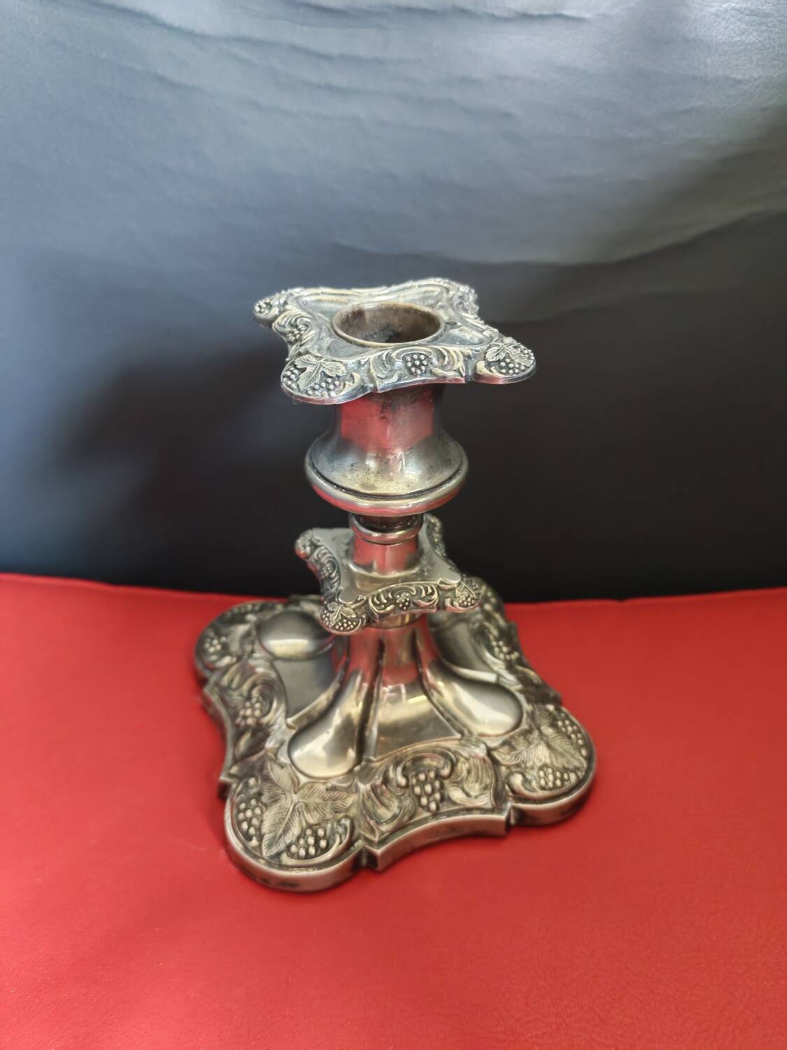 Silver candle holder