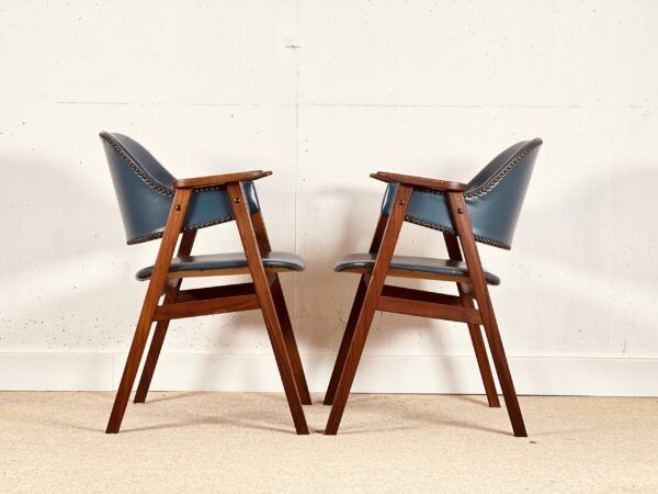 Pair of Danish armchairs with original vinyl