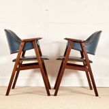 Pair of Danish armchairs with original vinyl
