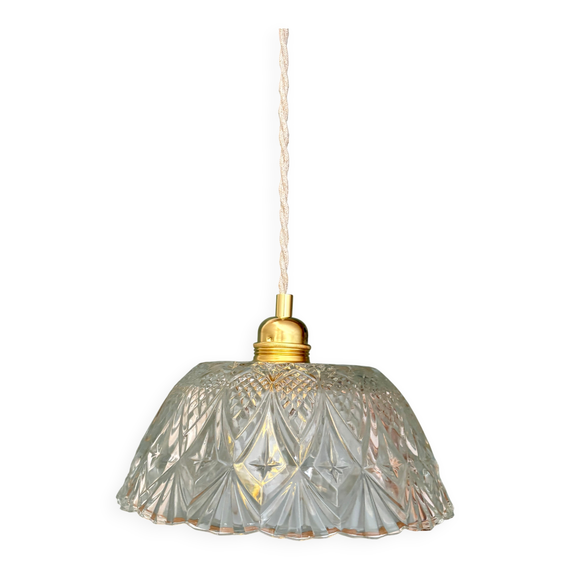 Vintage glass pendant light - tableware collection -
