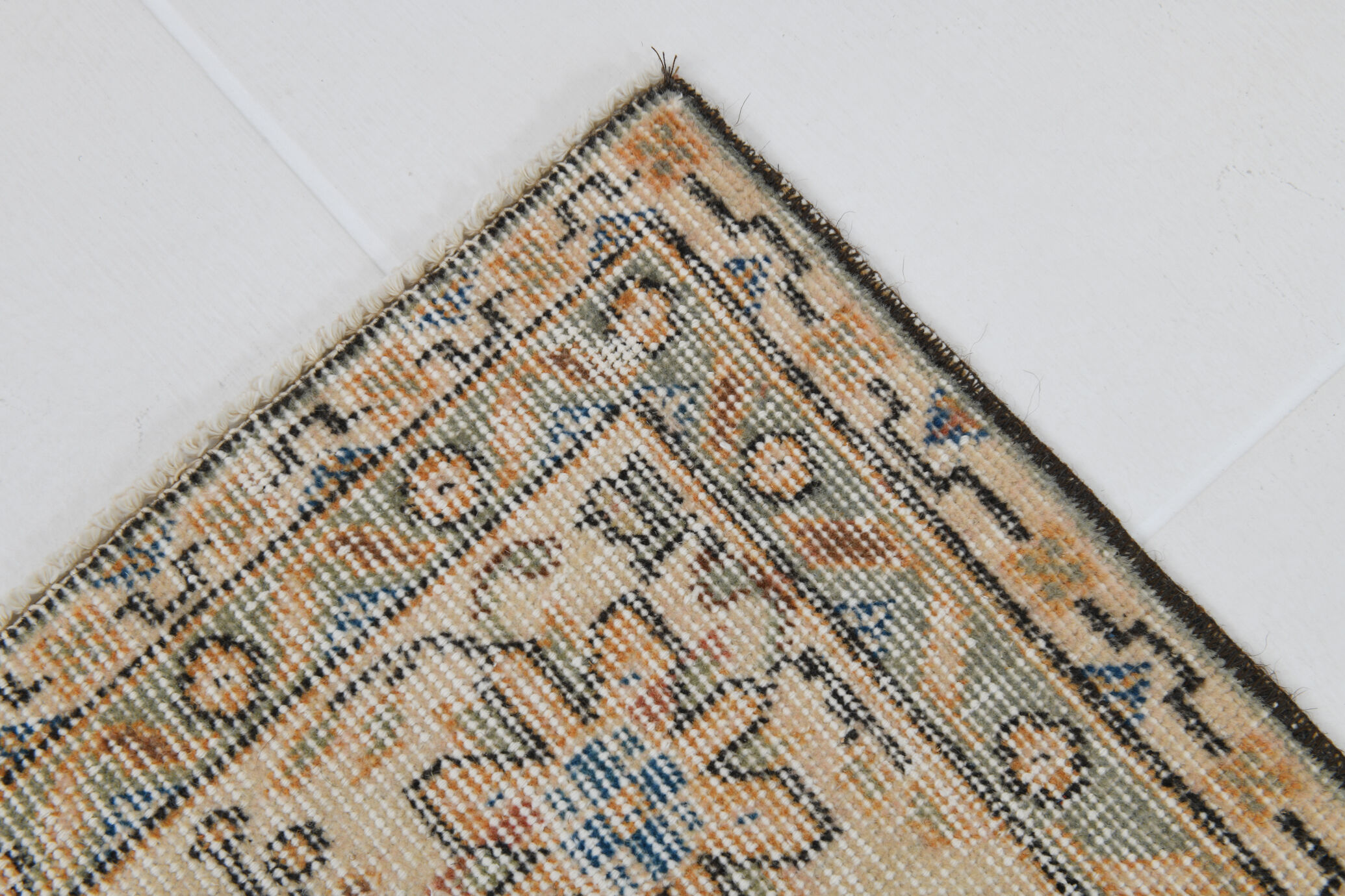 8x12 handmade orange foloral turkish rug 383x257cm