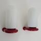 Pair of red and white Space Age wall lights 60s 70s