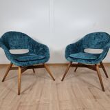 Restored shell armchairs by Miroslav Navratil