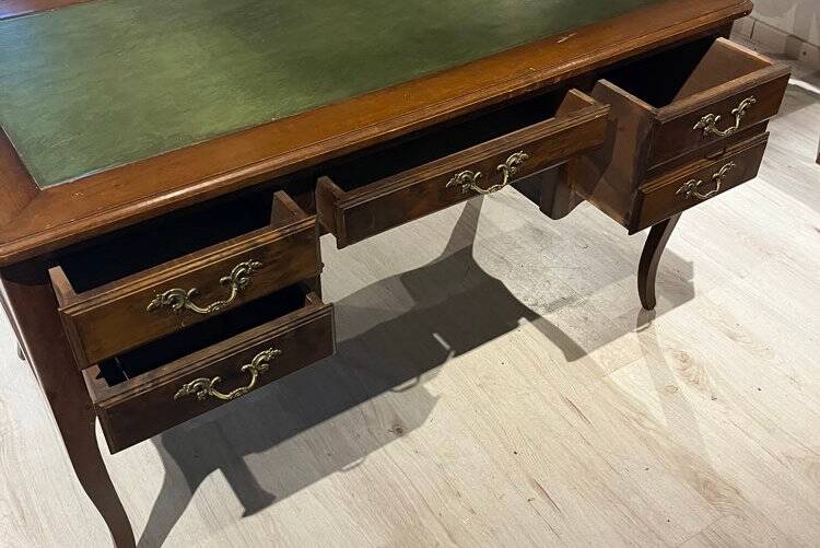 Bureau vintage bois et cuir