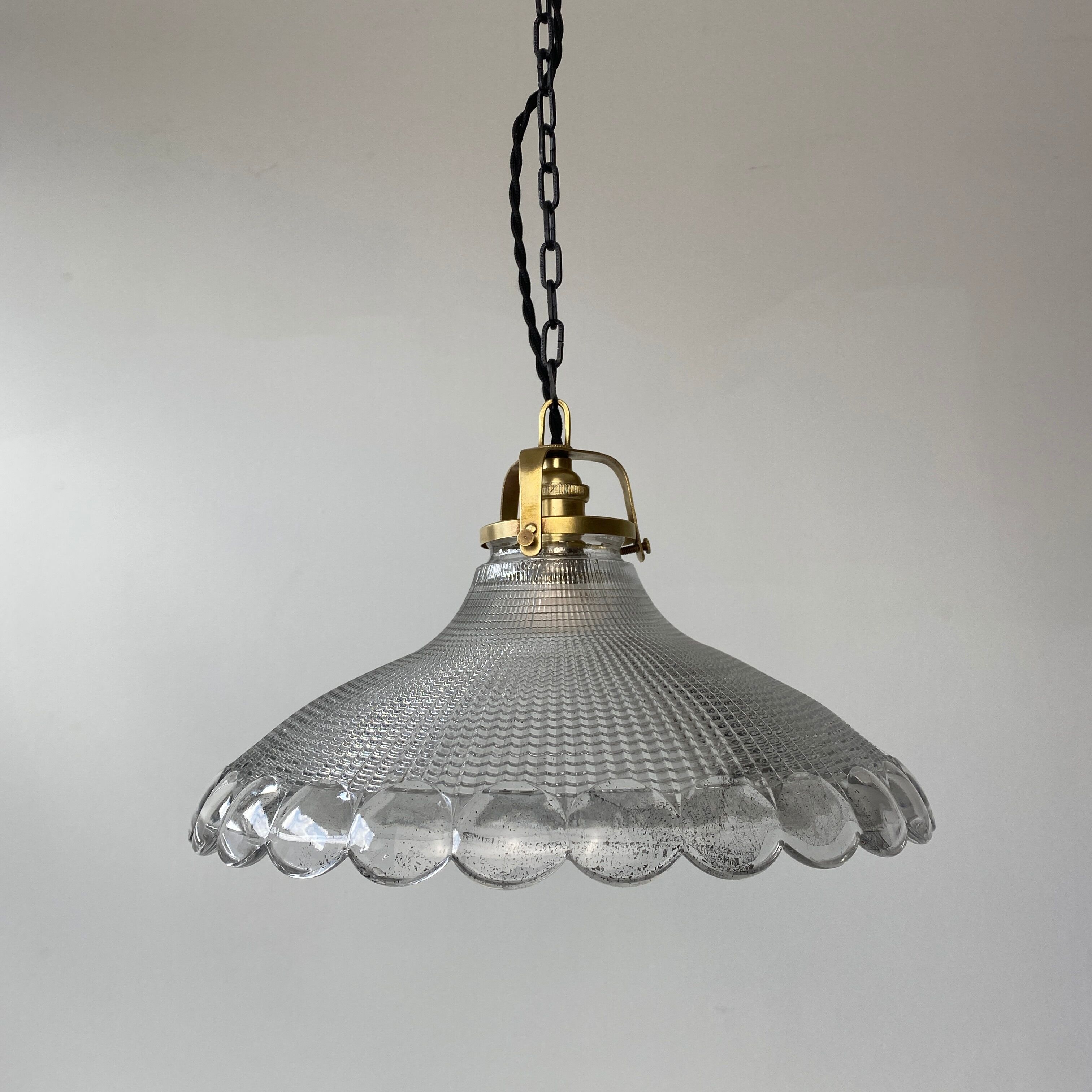Vintage prismatic glass pendant lamp