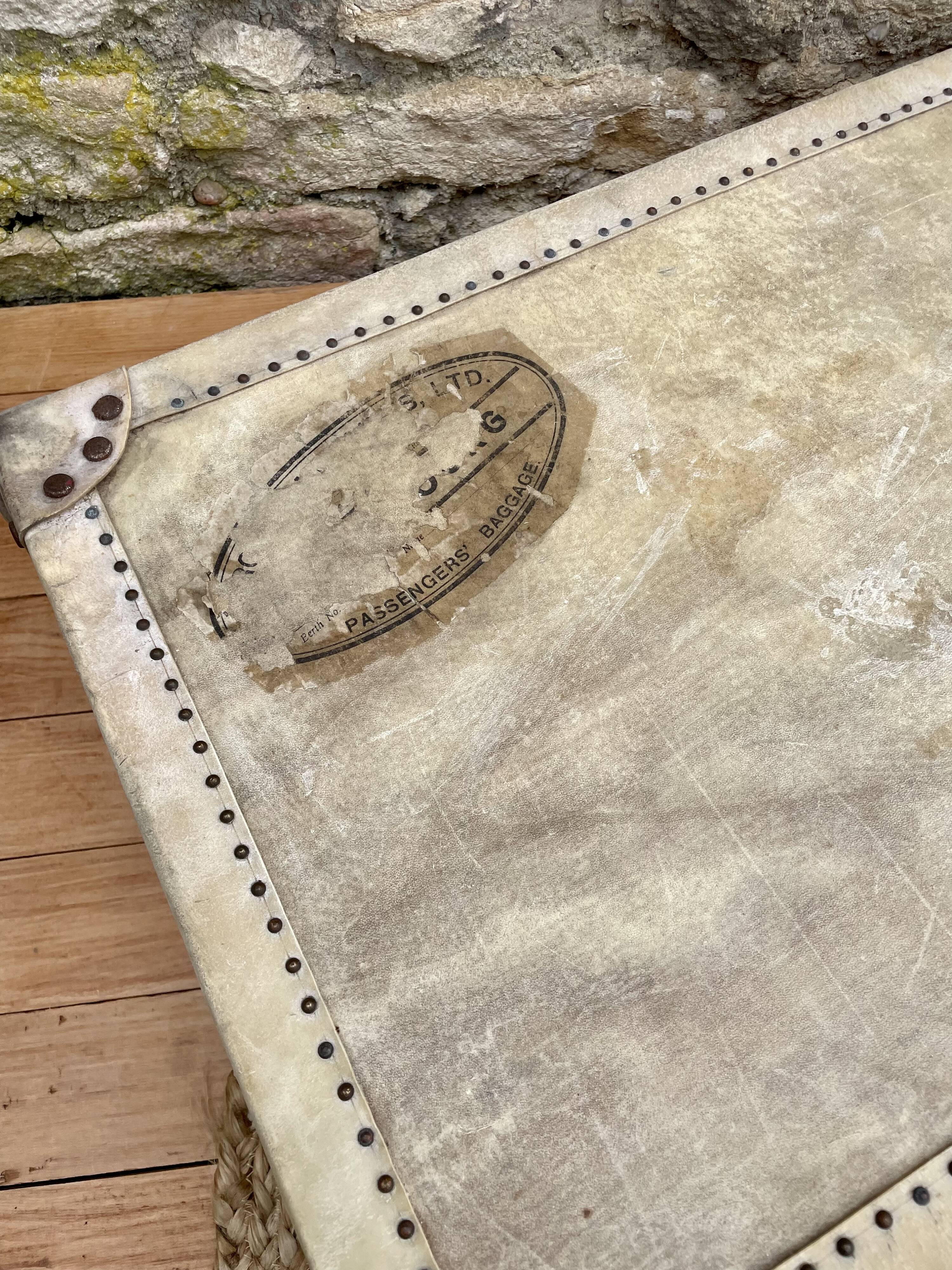 Old wood and leather suitcase