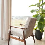 Scandinavian coffee brown armchair by H.Lis