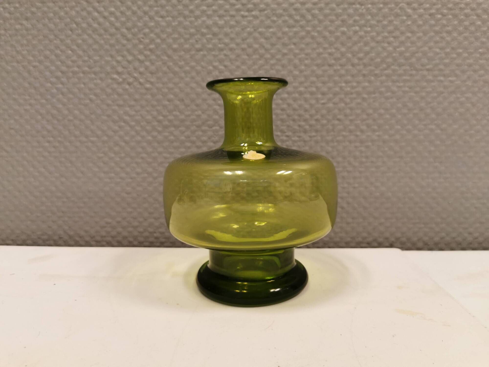 May green glass vase designed by Per Lütken for Holmegaard glassworks Denmark in 1955.