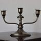 Vintage Pewter 3-Arm Candelabra – Art Deco / Art Nouveau Style