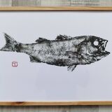 Framed art print, "Gyotaku of a bar"