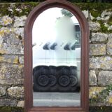 Large rounded wooden mirror, floor mirror, fireplace mirror